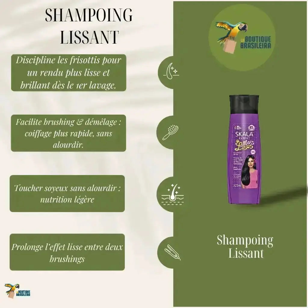 SKALA Shampoing Lissant Mais Lisos 325 ml – anti-frizz