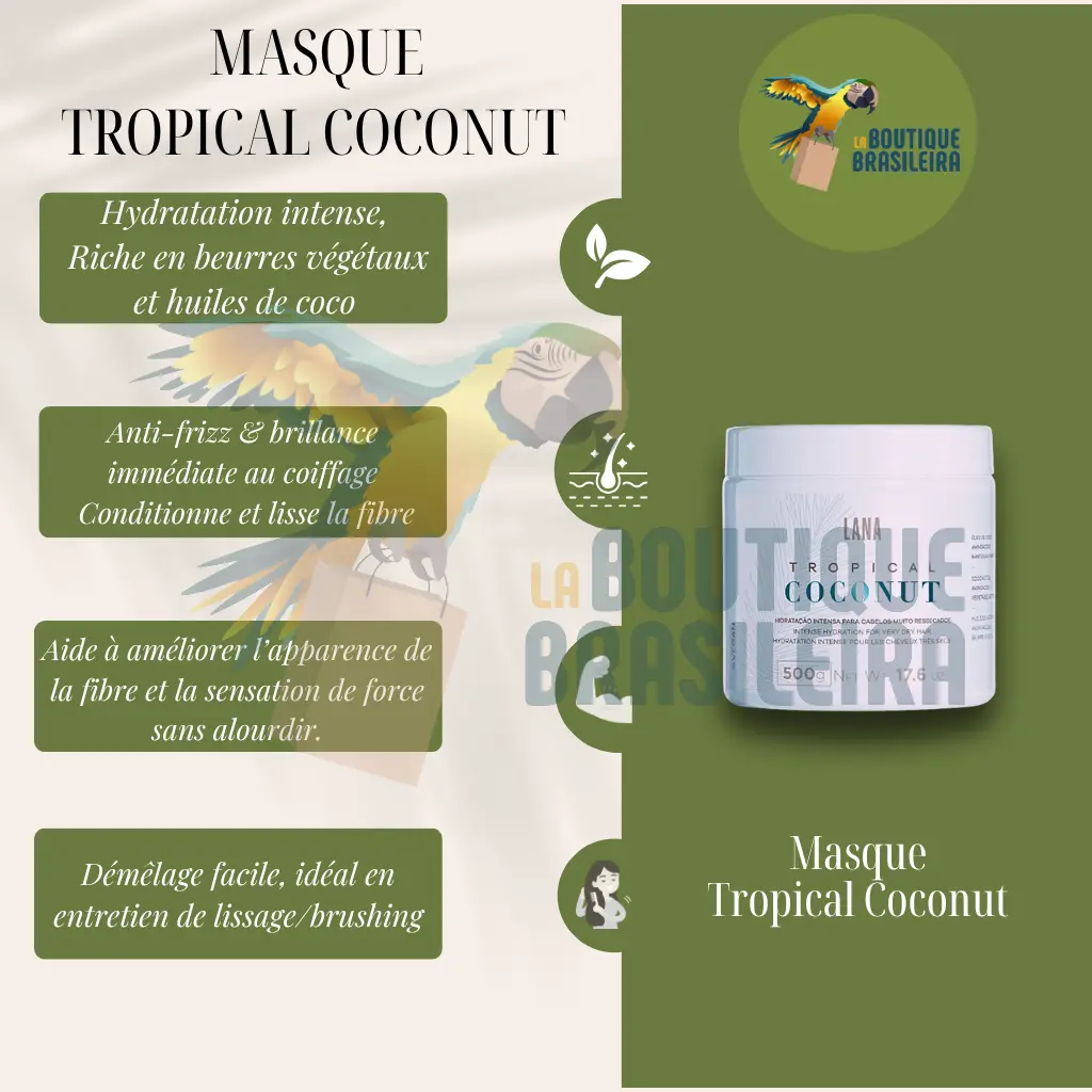 Masque Tropical Coconut 500 g – Lana Brasiles
