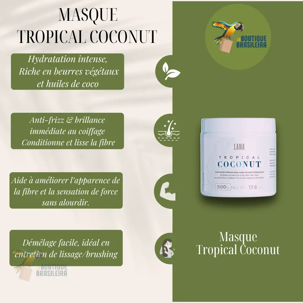 Masque Tropical Coconut 500 g – Lana Brasiles