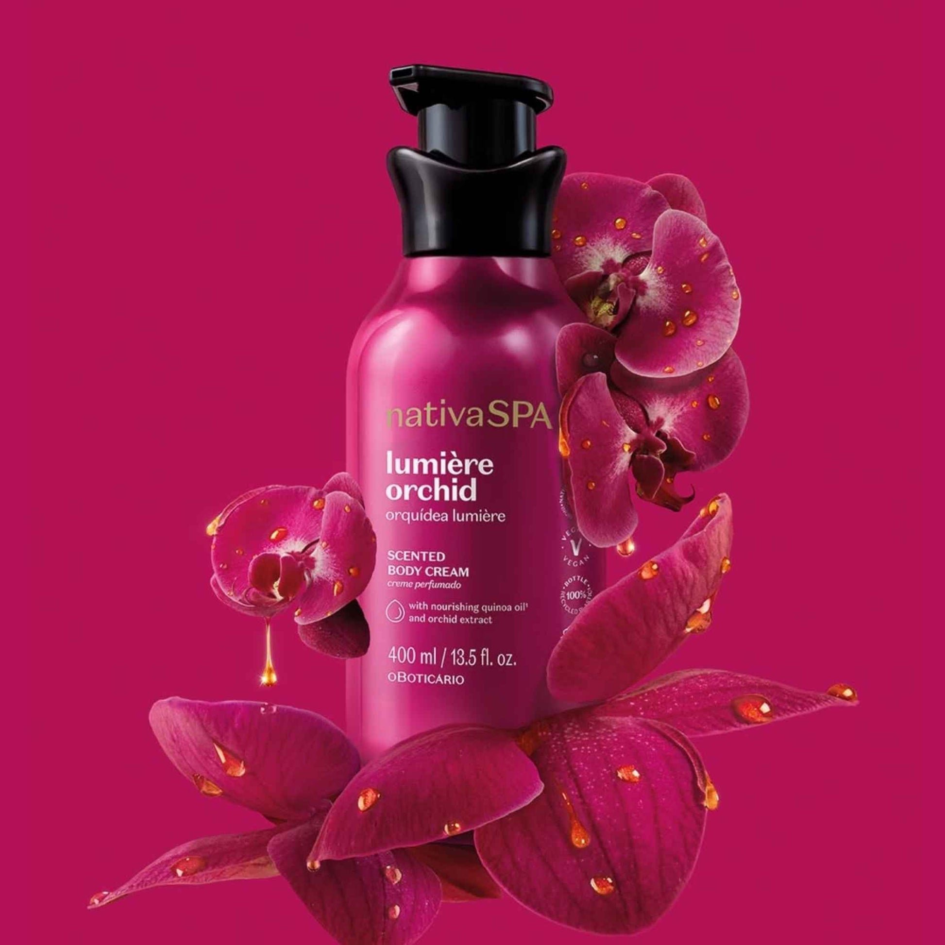 Crème Corps Nativa Spa Orquídea Lumière O Boticário – mise en scène
