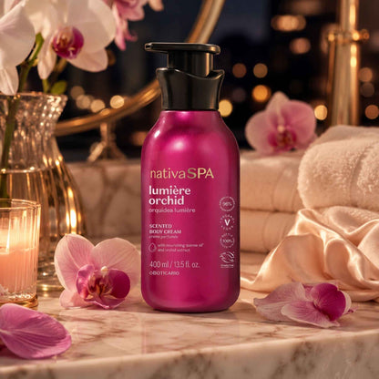 Crème Corps Nativa Spa Orquídea Lumière O Boticário – mise en scène