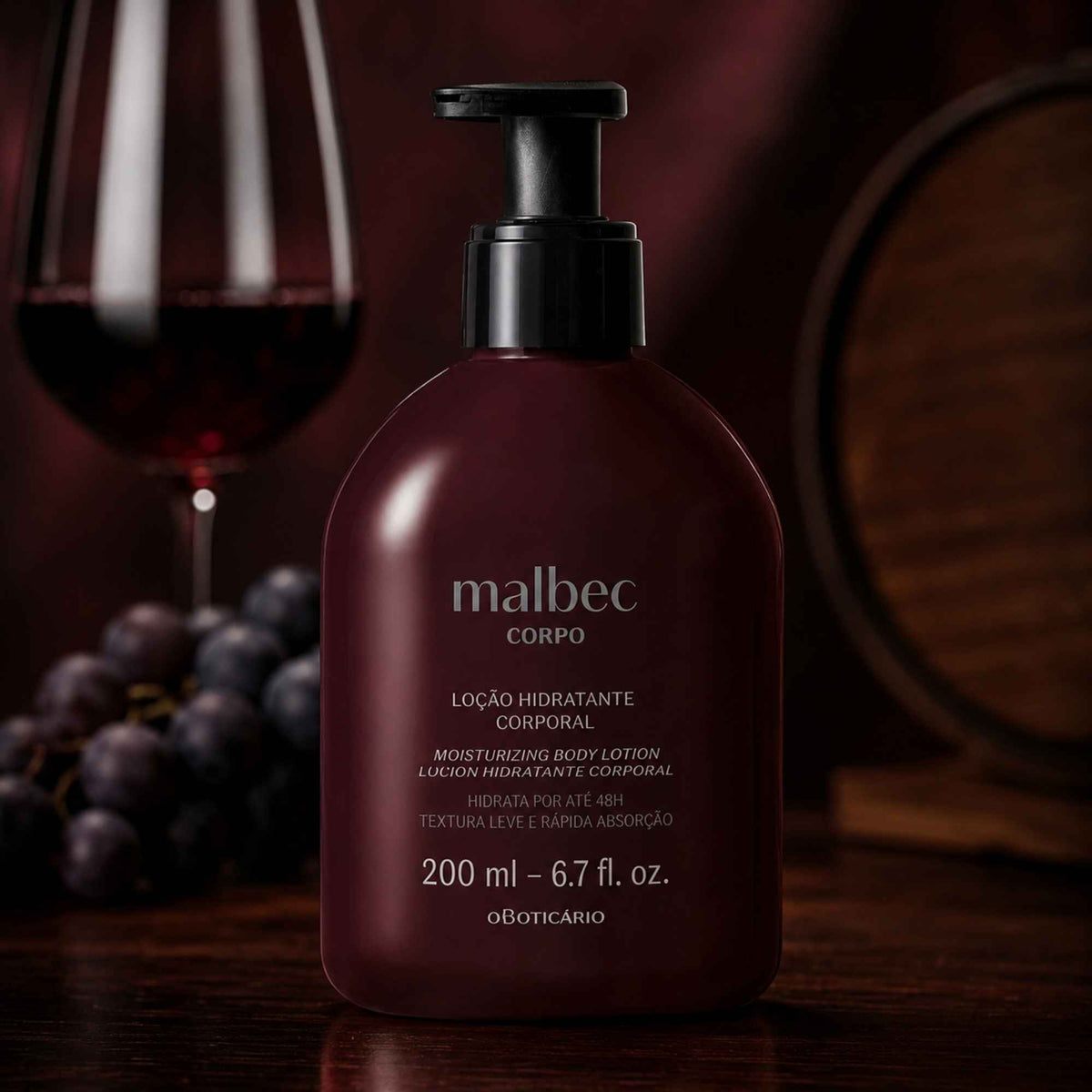 Lotion Corps Malbec O Boticário – mise en scène