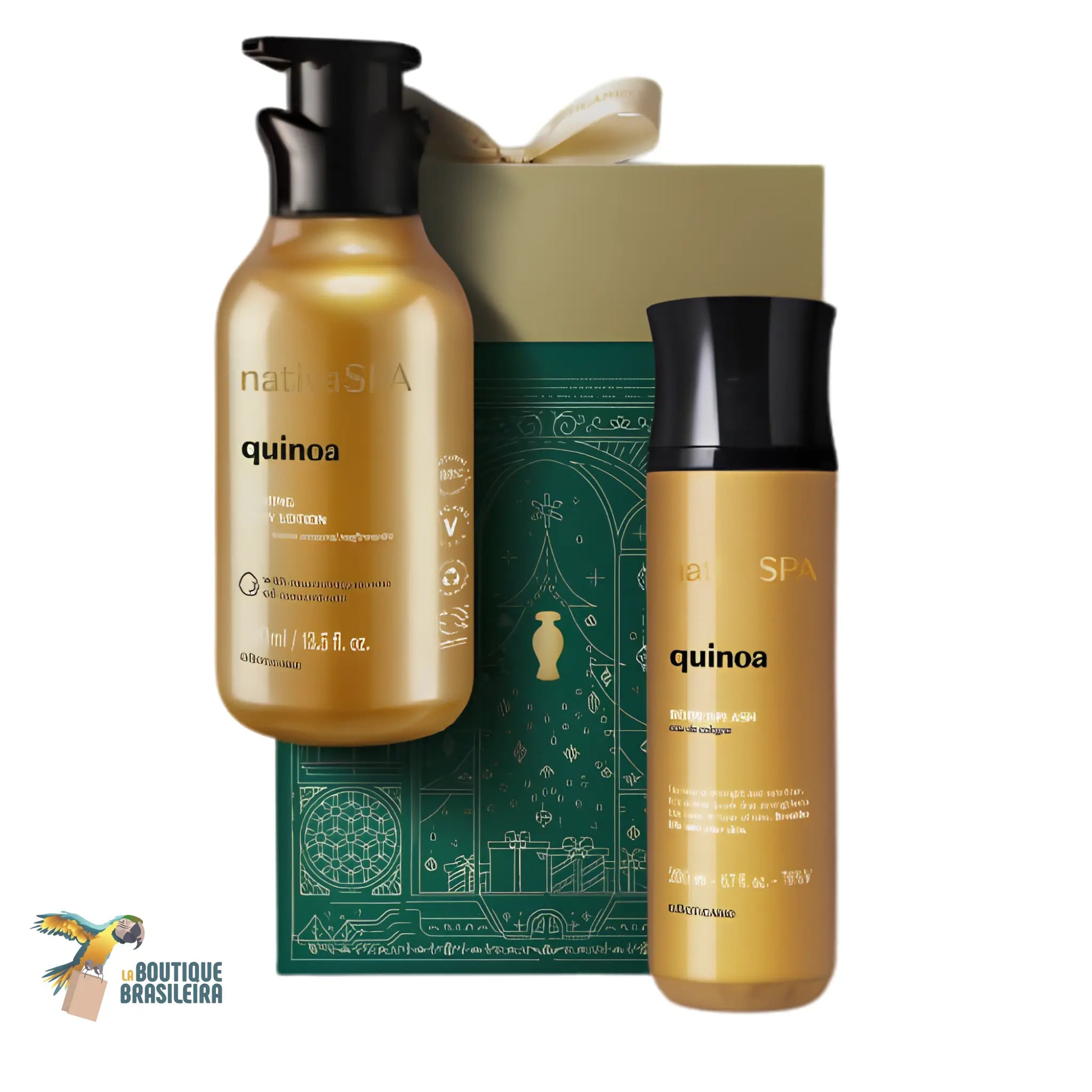 Coffret Cadeau Nativa Spa Quinoa — lotion corps 400 ml et Body Splash 200 ml, boîte cadeau