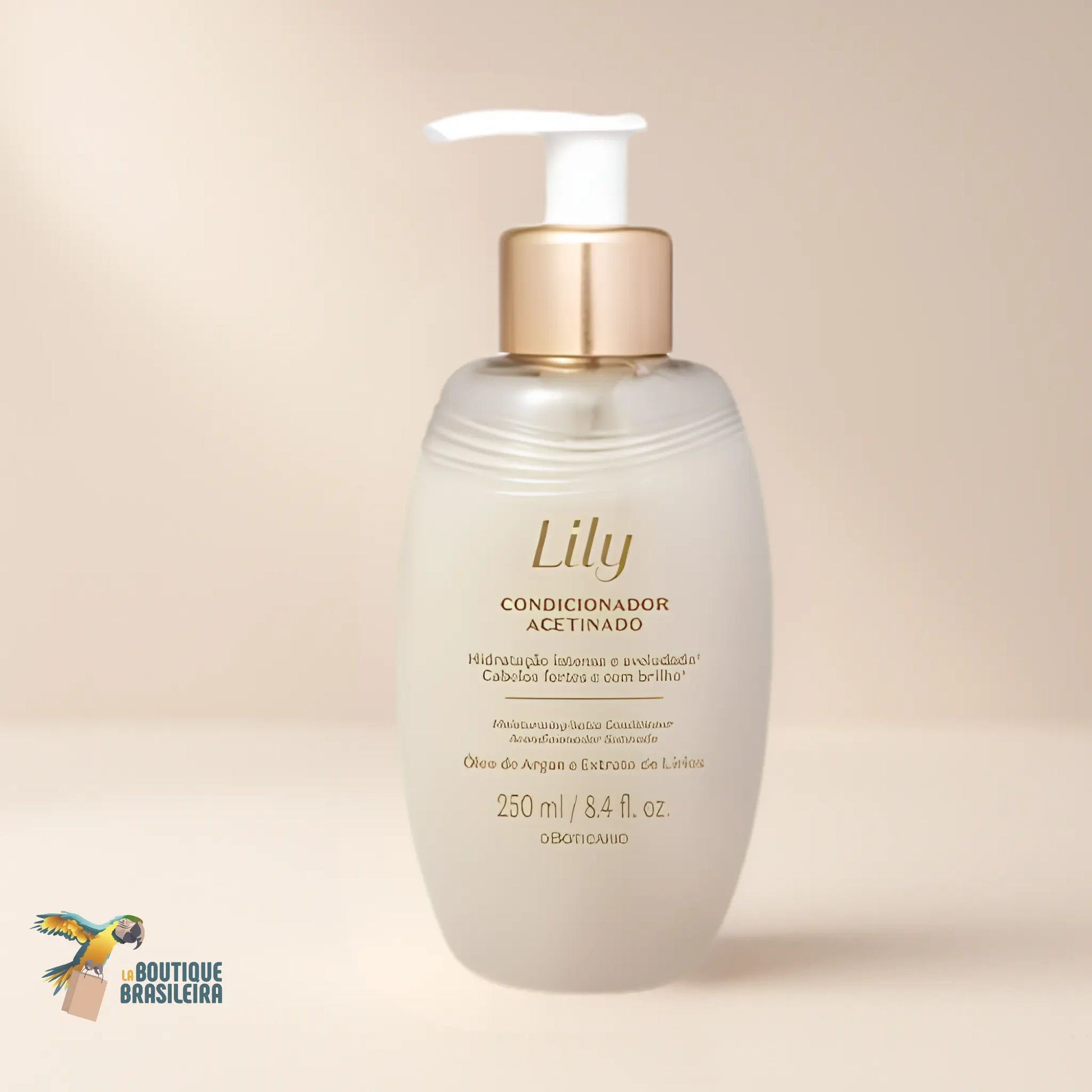 Conditionneur Satiné Lily 250 ml — flacon de profil, soin cheveux satiné fragrance Lily