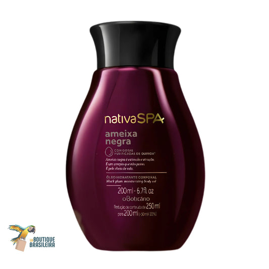 Huile Corps Hydratante Nativa Spa Ameixa Negra 200 ml O Boticário — flacon fond blanc