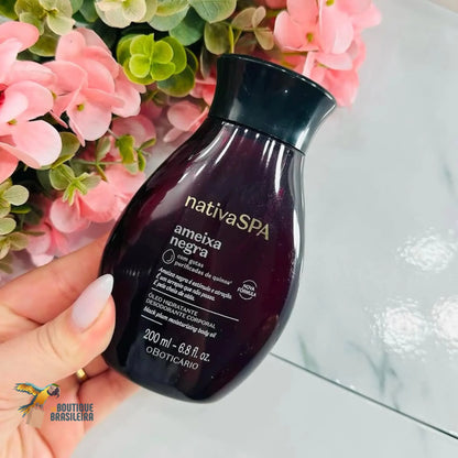 Huile Corps Nativa Spa Ameixa Negra 200 ml — vue arrière étiquette composition