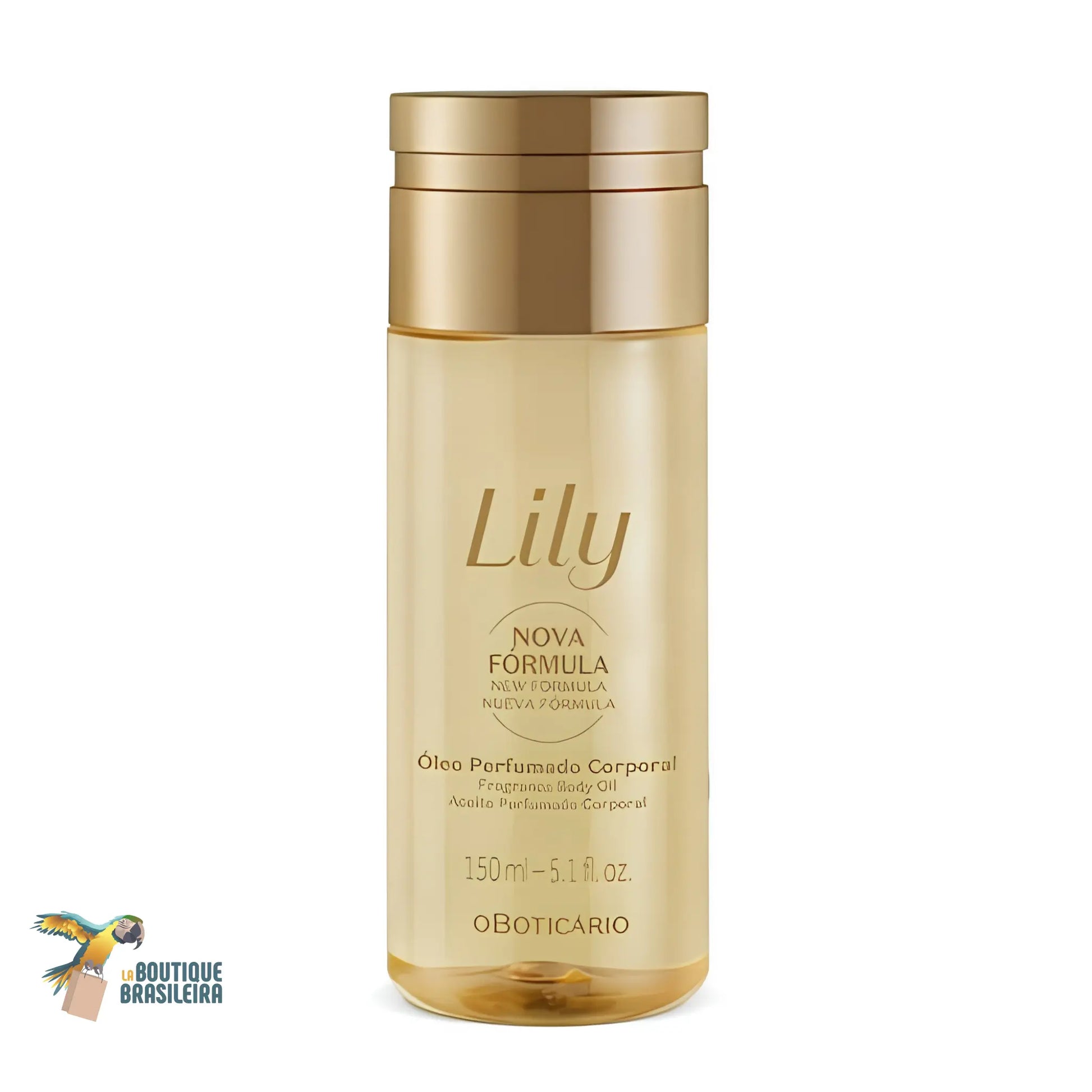 Huile Corps Parfumée Lily 150 ml O Boticário — flacon spray fond blanc
