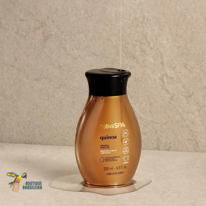 Huile de Douche Nativa Spa Quinoa & Amandes 200 ml — flacon de profil, fini satiné