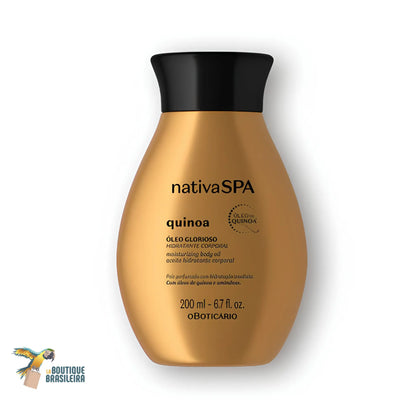 Huile de Douche Nativa Spa Quinoa & Amandes 200 ml — étiquette face, parfum gourmand