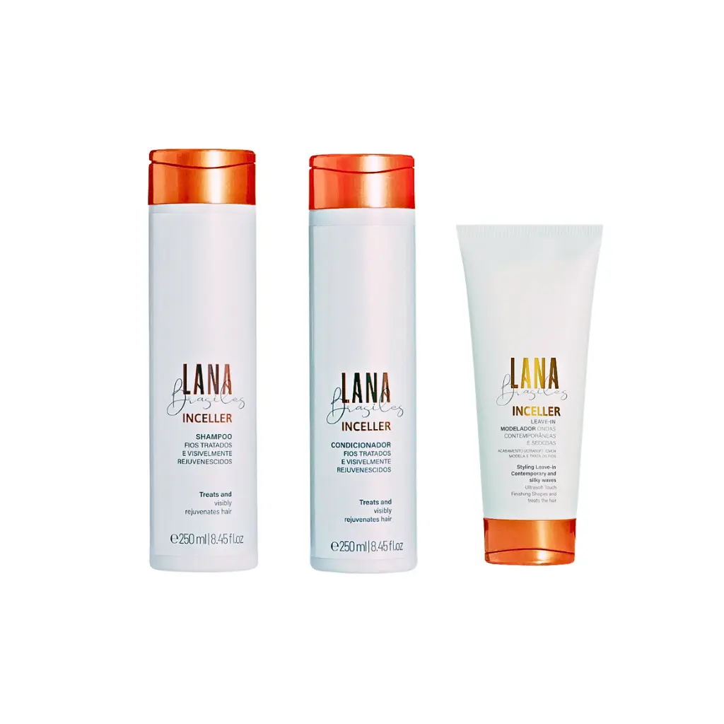 Kit Routine Inceller – Shampooing + Après-Shampooing + Leave-In (Lana Brasiles)
