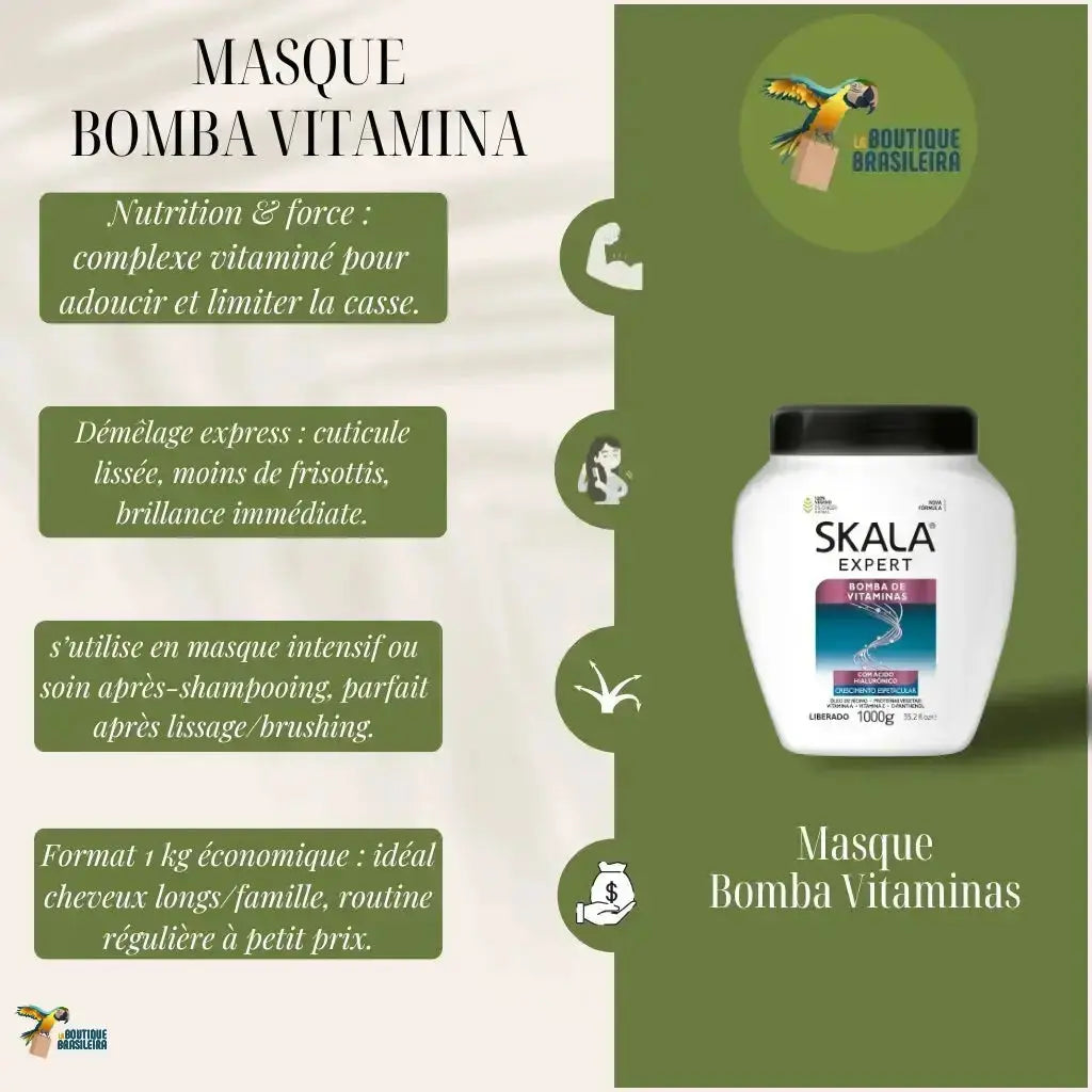 Masque Skala Bomba de Vitaminas 1KG – Soin pour cheveux secs