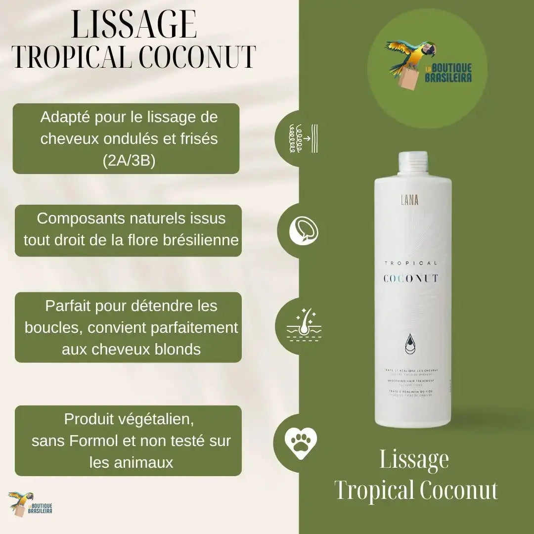 Lissage Brésilien Tropical Coconut 1 L – Lana Brasiles