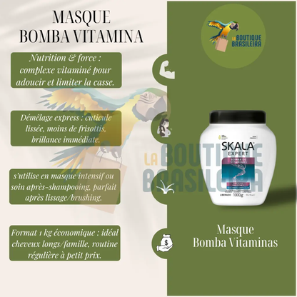 Masque Skala Bomba de Vitaminas 1KG – Soin pour cheveux secs