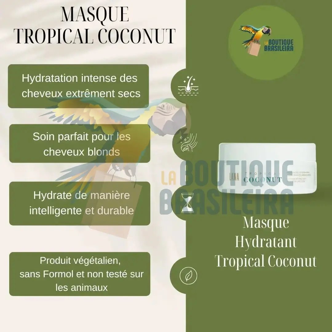 Masque Tropical Coconut 200 g – Lana Brasiles
