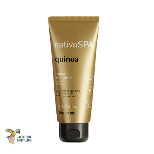 Mini Lotion Raffermissante Corps Nativa Spa Quinoa 30 ml — flacon format voyage fond blanc