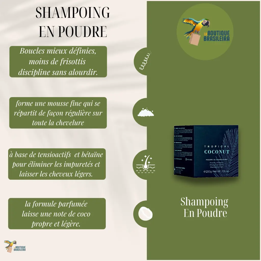 Shampoing en Poudre Tropical Coconut 200 g – Lana Brasiles