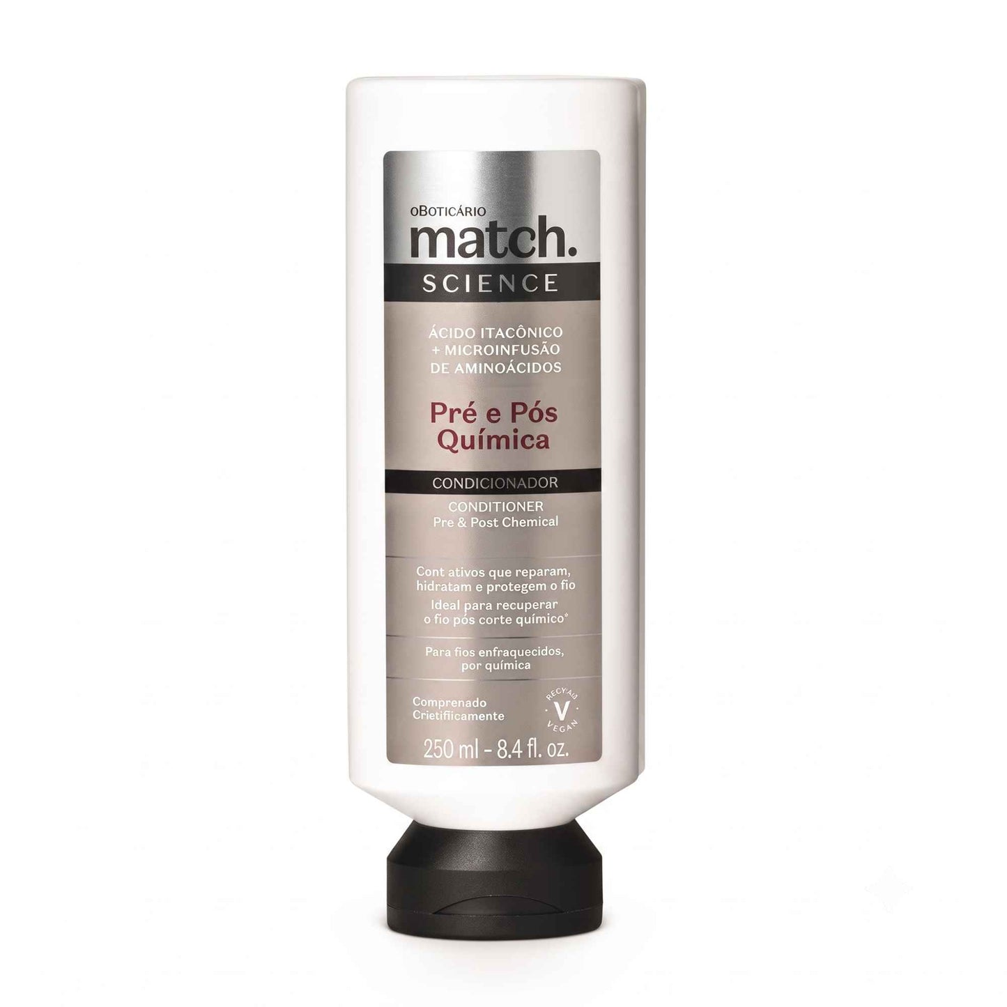 Après-shampoing Match Science Pré e Pós-Química 280 ml O Boticário