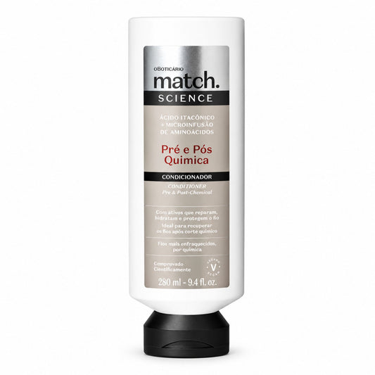 Après-Shampoing Match Science Pré e Pós-Química 280 ml – O Boticário