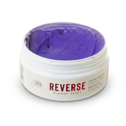 Masque Blond Reverse ouvert : texture violette pigmentée