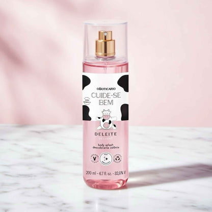 Body Splash Cuide-se Bem Deleite 200 ml O Boticário — étiquette et contenance