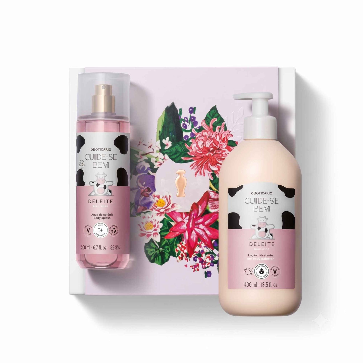 Coffret Cuide-se Bem Deleite Fête des Mères 2026 O Boticário — body splash 200 ml et lotion corps 400 ml