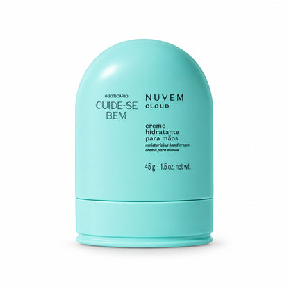 Crème mains Cuide-se Bem Nuvem 45 g O Boticário — flacon turquoise sur fond blanc