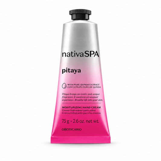 Crème mains hydratante Nativa SPA Pitaya 75 g O Boticário sur fond blanc