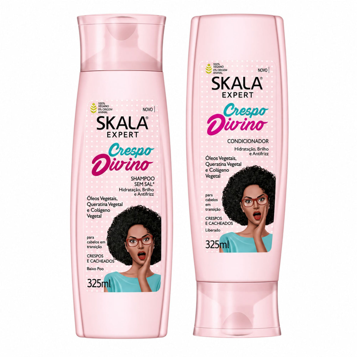 Duo Skala Crespo Divino pour cheveux bouclés et crépus : shampoing et après-shampoing de 325 ml
