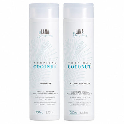 Duo Tropical Coconut Lana Brasiles : shampoing et après-shampoing 250 ml
