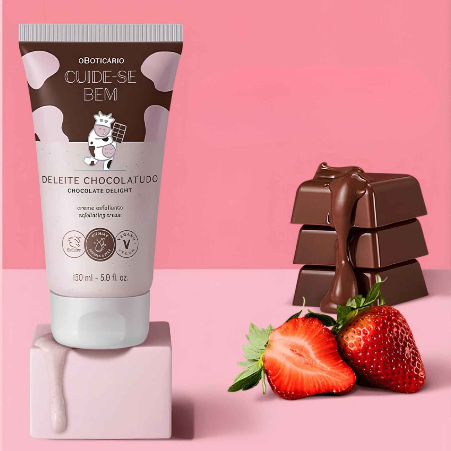 Gommage corps Deleite Chocolatudo 150 ml O Boticário — visuel d'ambiance