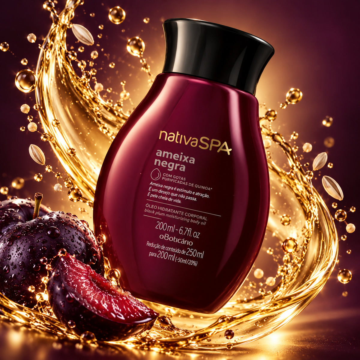 Huile Corps Hydratante Nativa Spa Ameixa Negra 200 ml – O Boticário — photographie d’ambiance 3