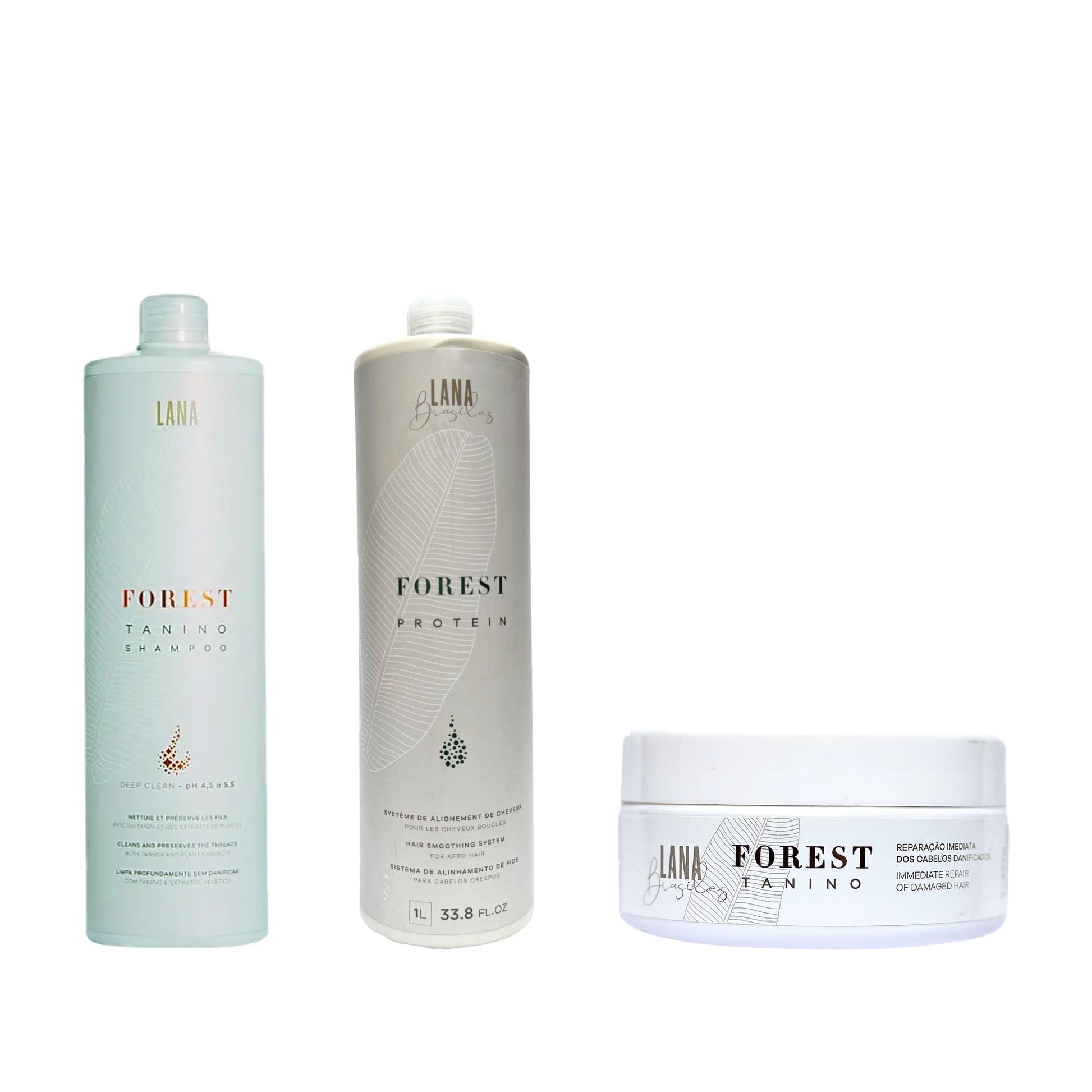 Kit Complet Lissage Pro version Forest Protein - shampooing clarifiant 1L, lissage Forest Protein 1L, masque 200g