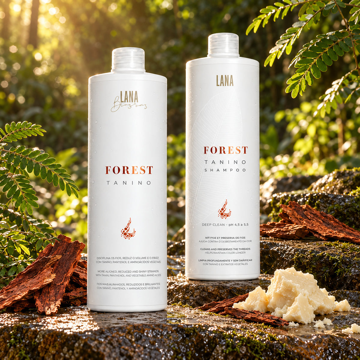 Kit Lissage Brésilien Forest Tanino 2 x 1L (4B/4C) — photographie d’ambiance 1