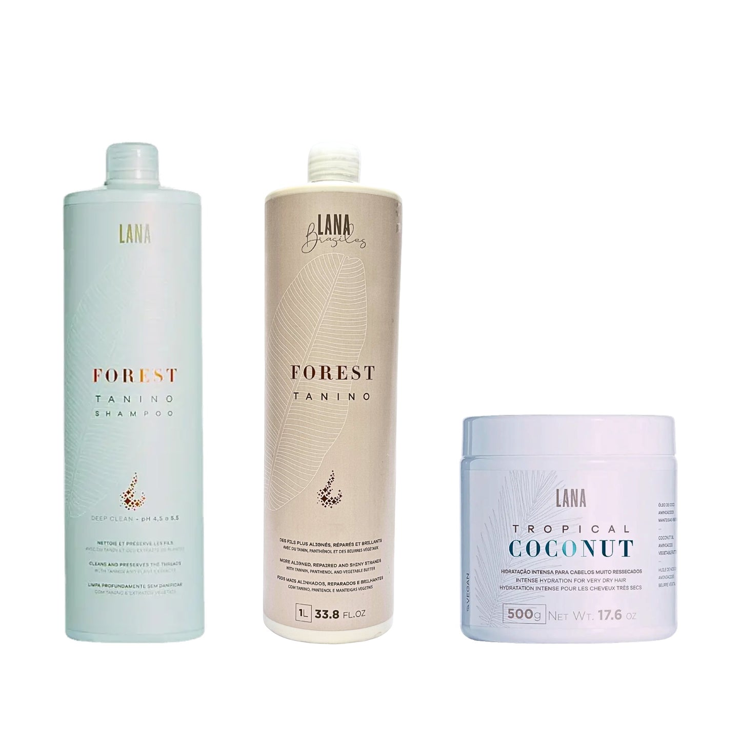 Kit MAX Lissage Pro 500g - lissage Forest Tanino avec masque Tropical Coconut 500g