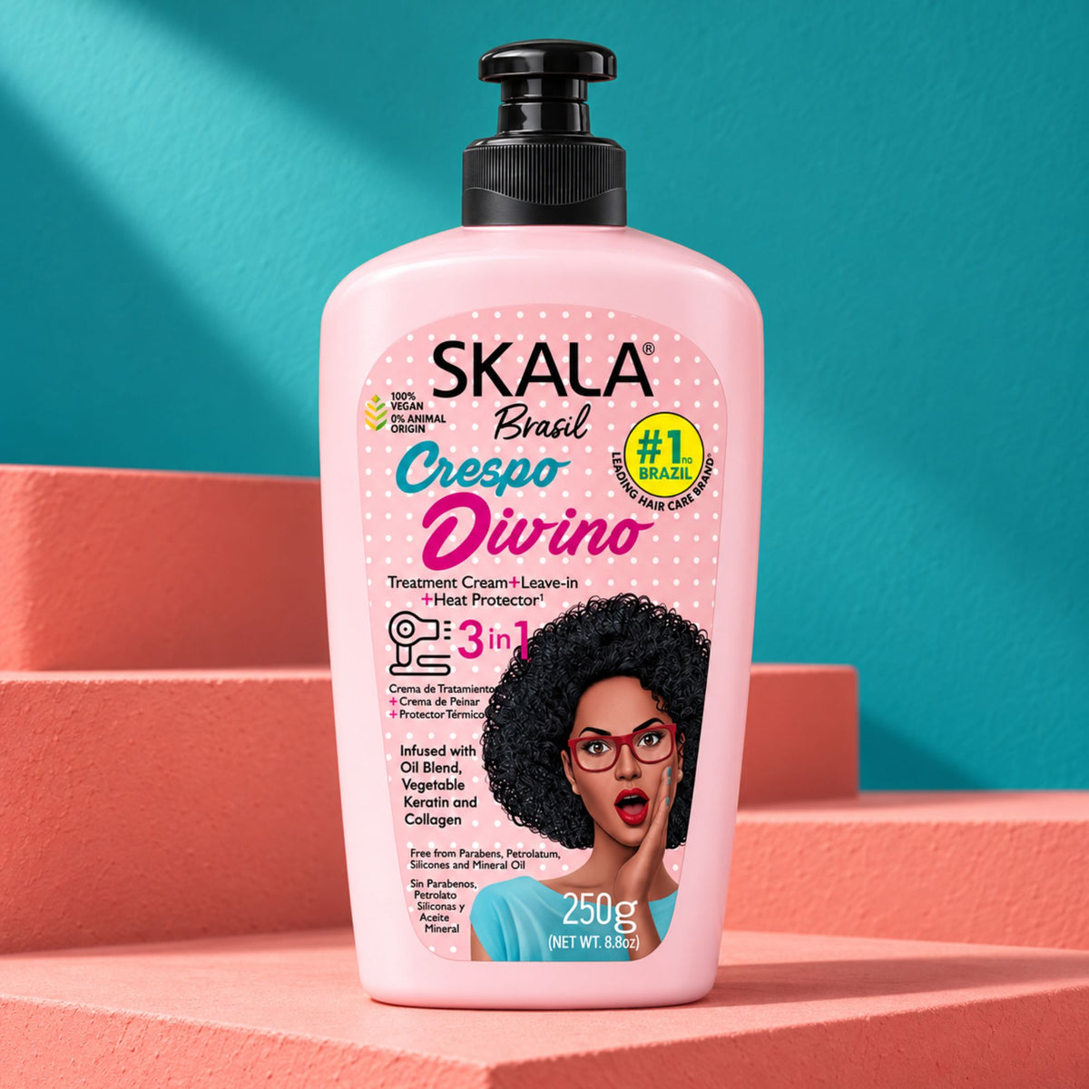 Leave-in 3-en-1 Skala Crespo Divino 250 g – Cheveux bouclés et crépus
