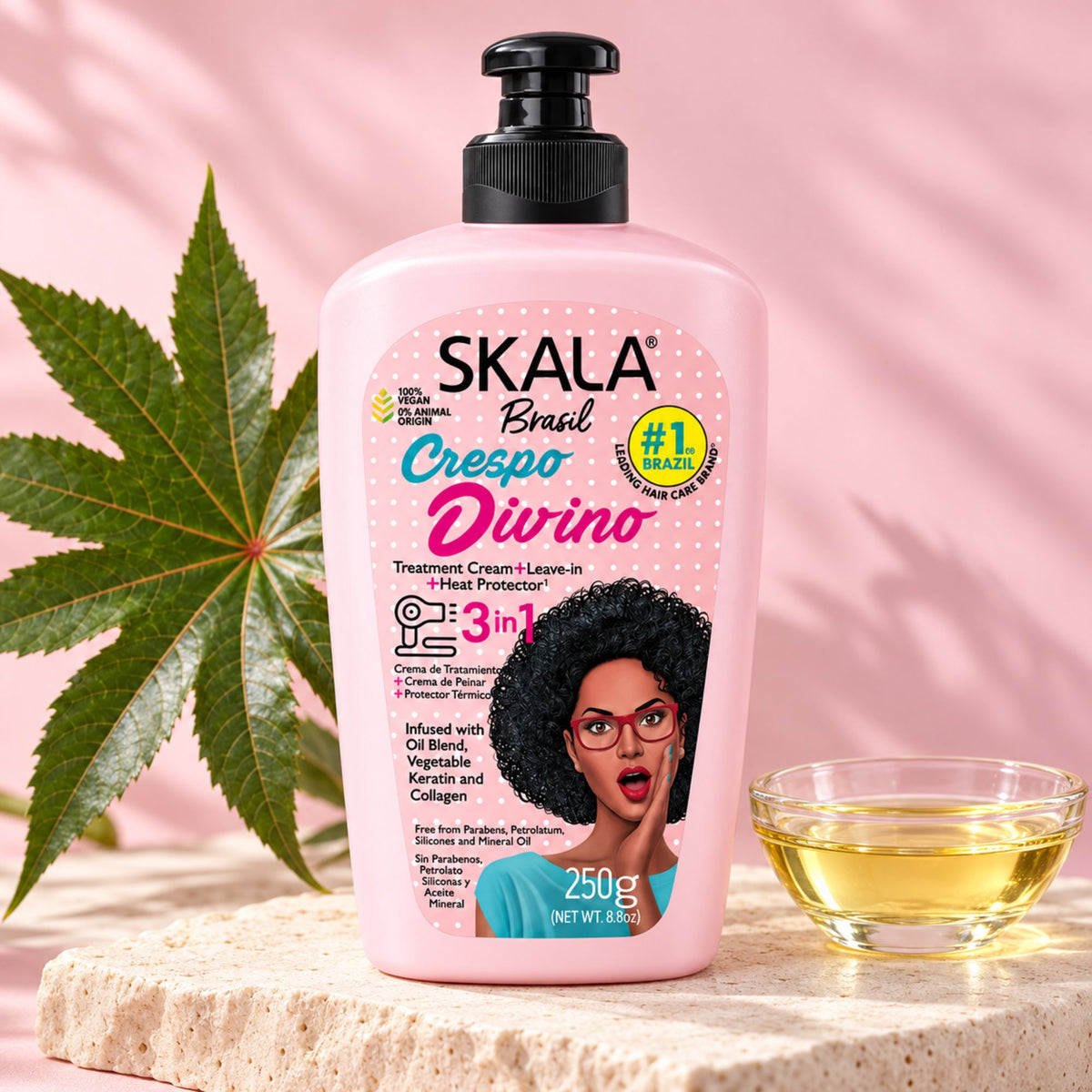 Leave-in 3-en-1 Skala Crespo Divino 250 g – Cheveux bouclés et crépus