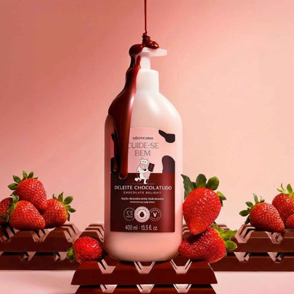 Lotion hydratante corps Deleite Chocolatudo 400 ml O Boticário — détail