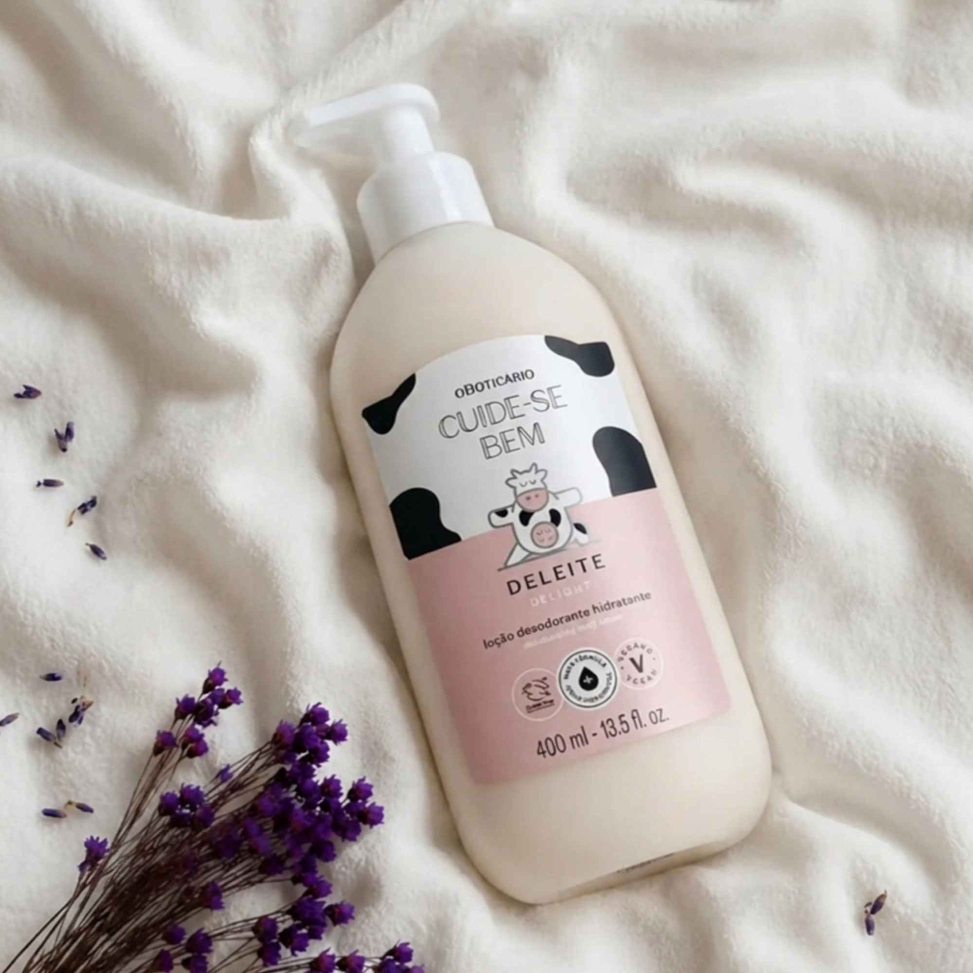 Lotion hydratante corps Deleite 400 ml O Boticário — texture