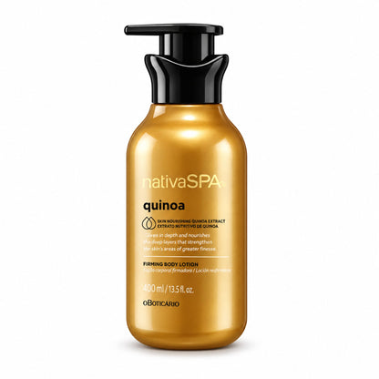 Lotion hydratante corps Nativa SPA Quinoa 400 ml O Boticário sur fond blanc