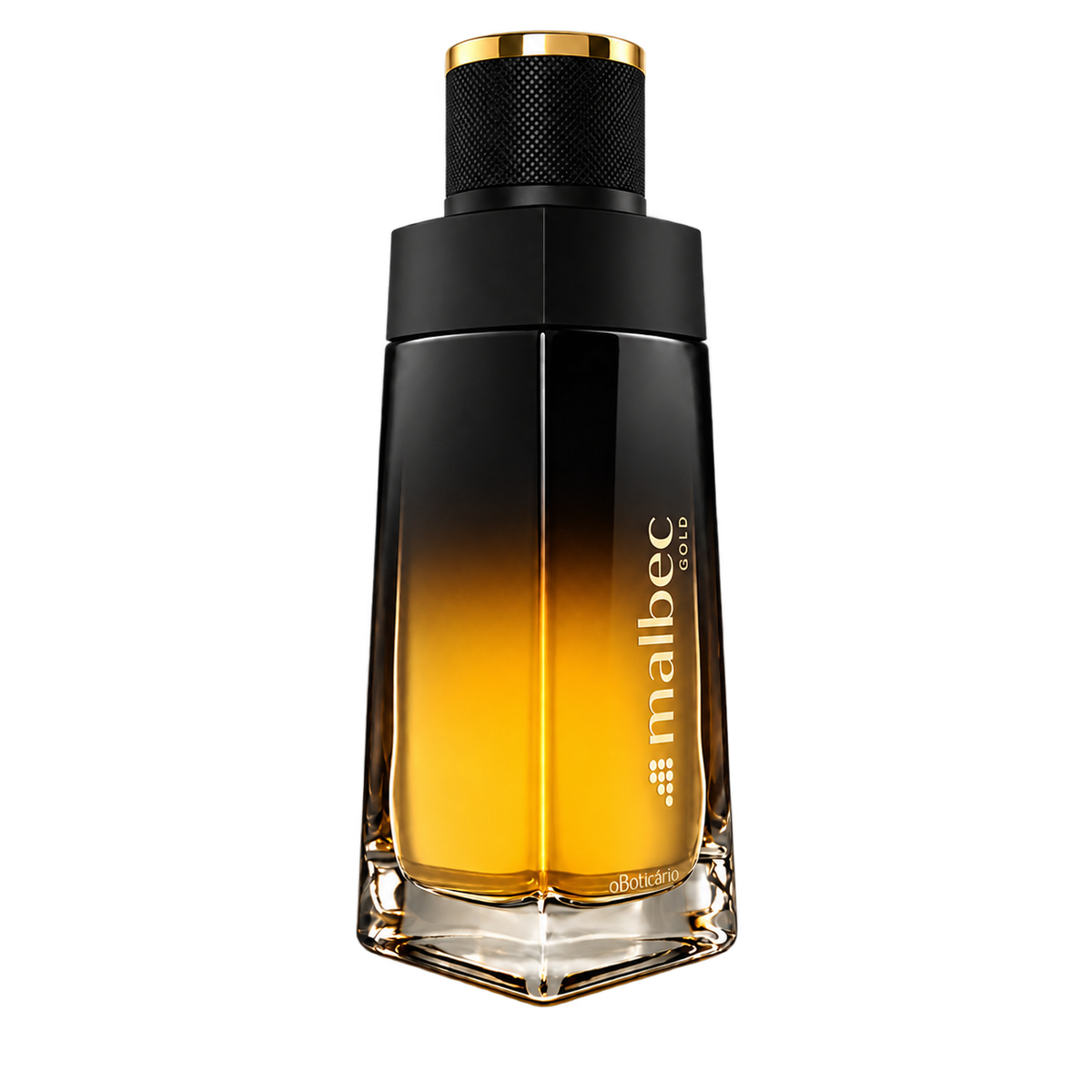 Eau de toilette Malbec Gold 100 ml O Boticário – flacon sur fond transparent