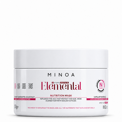 Minoa Elemental – Masque nourrissant 250 g – pot sur fond blanc