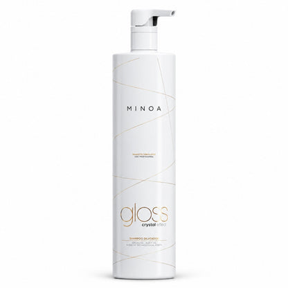 Minoa Gloss Crystal Effect – Shampoing clarifiant avant traitement 1 L – flacon sur fond blanc