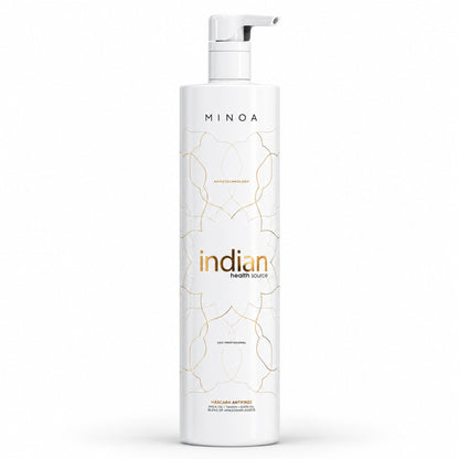Soin lissant Organic Protein Minoa Indian Health Source 1 L, flacon sur fond blanc