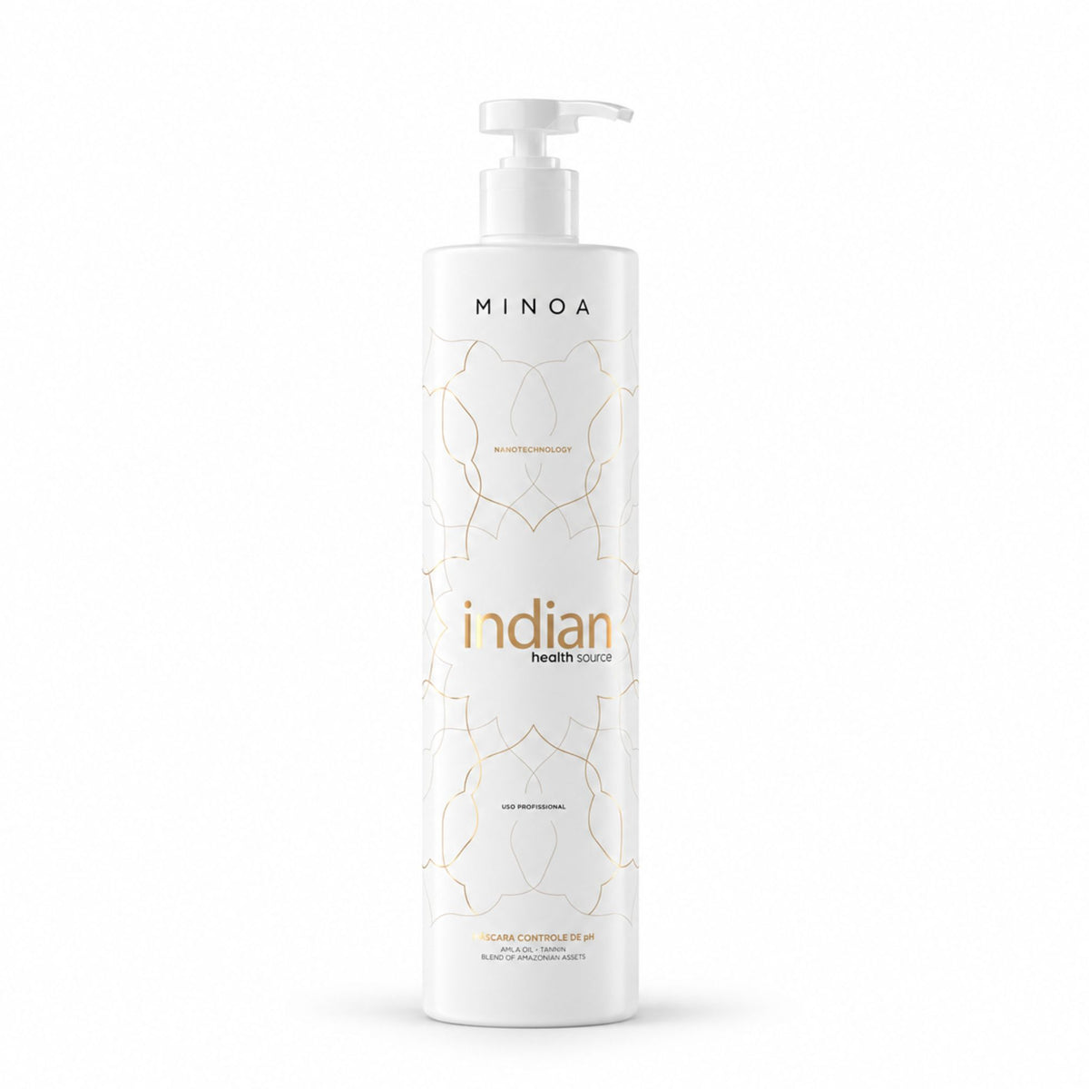 Masque contrôle pH Minoa Indian Health Source, flacon 1 L sur fond blanc