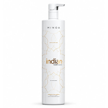 Shampooing clarifiant Minoa Indian Health Source, flacon 1 L sur fond blanc — composant du duo 2 × 1 L
