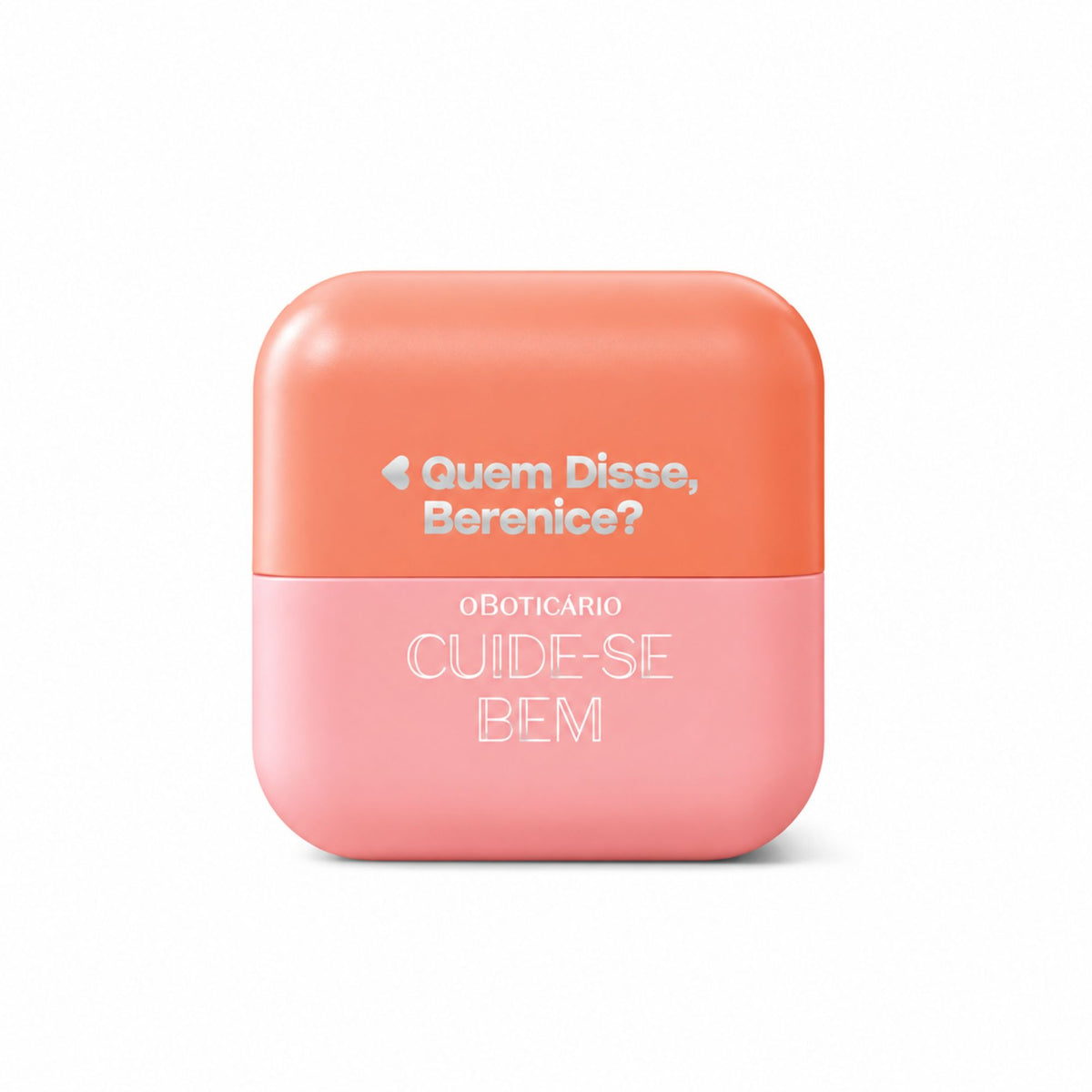 Baume à lèvres Coral Cuide-se Bem Pessegura 6,2 g, boîtier rose et corail sur fond blanc