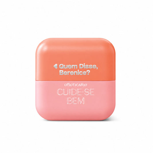 Baume à lèvres Coral Cuide-se Bem Pessegura 6,2 g, boîtier rose et corail sur fond blanc