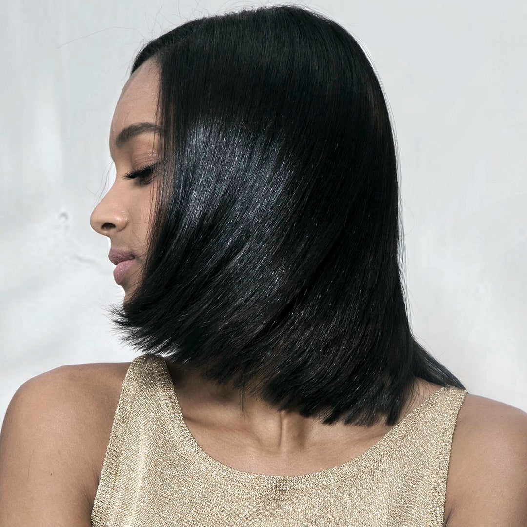 Avant/après Forest Protein – transformation cheveux frisés en cheveux lisses